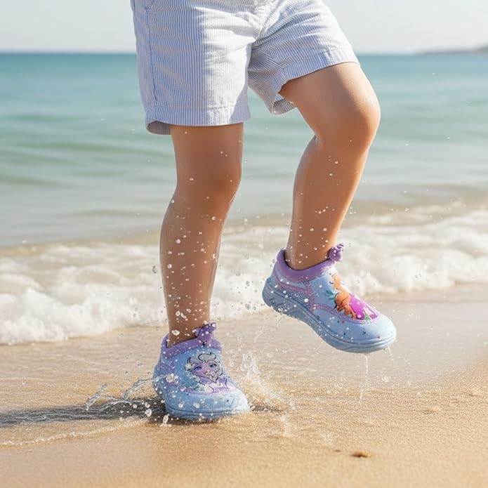 Girls Character Water Shoes Frozen Minnie Mouse Paw Patrol Moana Sesame Street & Little Mermaid Slip-On Aqua Socks Quick Dry Beach Pool Shoes Sizes: 3-4 Infant 5-10 Toddler 11-12 Little Kid