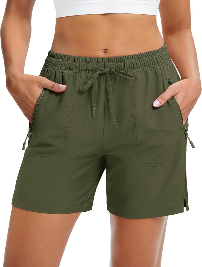 MAGCOMSEN Women's 5" Hiking Shorts UPF 50+ Quick Dry Lightweight Athletic Running Golf Summer Casual Shorts with Pockets