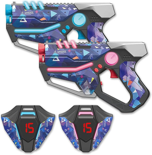 Laser Tag Guns Set of 2, Multiplayer Lazer Tag Game for Kids Ages 8 9 10 11 12+ Boys & Girls, Indoor Outdoor Family Game, Birthday Gift for Teens & Adults