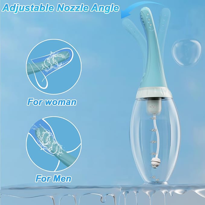 Anal Douche Swing Cleaning Enema Bulb, Anti Backflow Enemas for Men Women Colon Cleanse with Adjustable Nozzles, Remote Control Reusable Cleaner 7 Swing Modes and 7 Spray Holes, 21.98 oz with Lube