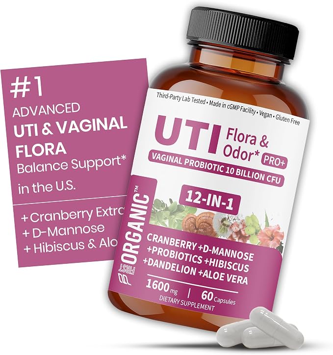 Women’s Advanced Intimate Care Probiotic | Vaginal Microflora & Daily Support for Urinary Tract, Yeast, Odor & pH Balance | Cranberry, D-Mannose & Hibiscus | Vegan, Non-GMO, 3rd-Party Tested, 60Caps