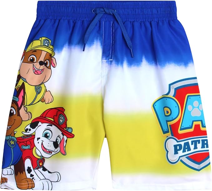 Nickelodeon Boys Swim Trunks - Paw Patrol TMNT Quick Dry Graphic Boys Swim Shorts for Toddler and Little Boy