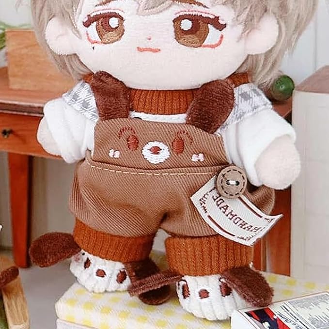 CALEMBOU Plush Doll Clothes ,Cute Stuffed Animal Clothes for Kimmon Mimon, 6 Inches Puppy Suit 3-Piece Set Soft Stuffed Plush Toy Dress Up Accessories