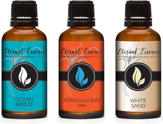 30ML - Trio (3) - Ocean Breeze, Honolulu Sun & White Sand - Premium Fragrance Oil Trio - 30ML
