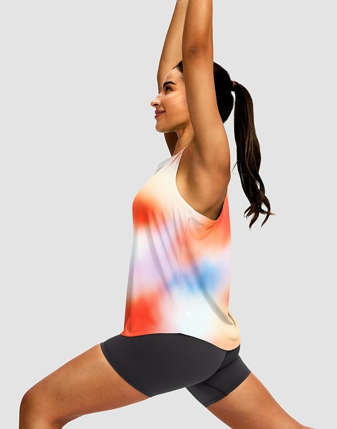 Women's Workout Tops Racerback Athletic Tank Tops Sleeveless Loose Fit Yoga Running Gym Shirts for Women