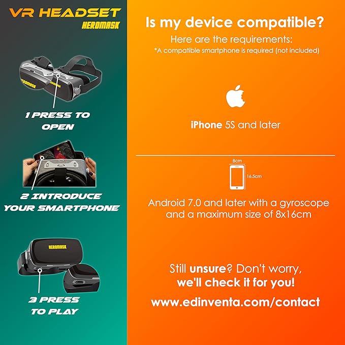 Heromask: VR Headset for Kids + Game System to Learn Spanish Italian etc [Language Learning] Virtual Reality for Kids. Kids Gifts for Boys and Girls for Age 5 to 12 Years Old. Educational