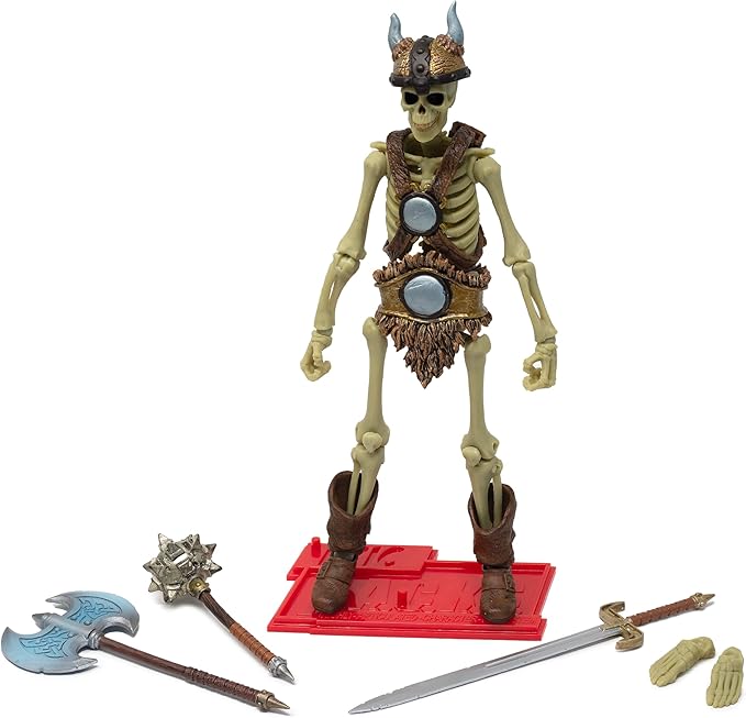 Boss Fight Studio Epic H.A.C.K.S. Red Sonja Deluxe Action Figure with Grim Spectre, Pirate, Gladiator, and Barbarian Skeletons, Set of 5 Highly Articulated Figurines, Interchangeable Accessories, 1:12