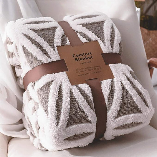 LOMAO Sherpa Fleece Blanket Gifts for Mom Dad Cozy Soft Throw Blanket for Women Men Birthday Gifts Dual Sided Couch Sofa Bed Blanket (Grey, 90''x90'')