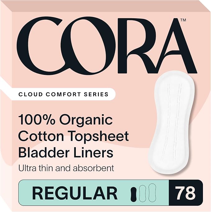 Cora 100% Organic Cotton Topsheet Bladder Liners (78 Regular Bladder Liners)