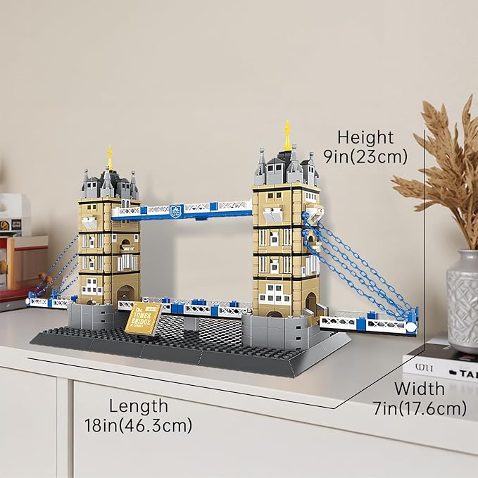 London Tower Bridge Architecture Mode Building Block Sets,Famous Landmark Series Gifts for Adults and Kids