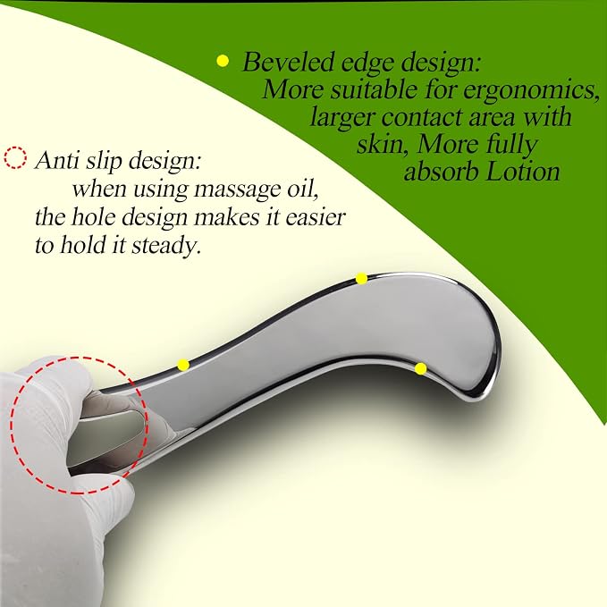 BYYDDIY Non-Magnetic 304Stainless Steel Gua Sha Muscle Scraper Tools,Scraping Massage Tools,Scar Tissue Tool,IASTM Tools,Fascia Scraper,Soft Tissue Massage Tool, Guasha Tool for Body