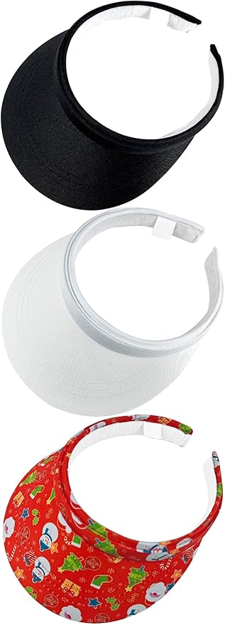 3 Pack Sports Sun Visor Hat Women Men Adjustable Clip On Visors Outdoor Golf Beach Cap