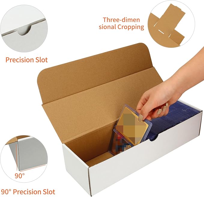 4-Pack • 3200-Count Trading/Gaming Card Box – Fits Toploaders & Sports Cards – Heavy-Duty Cardboard Organizer