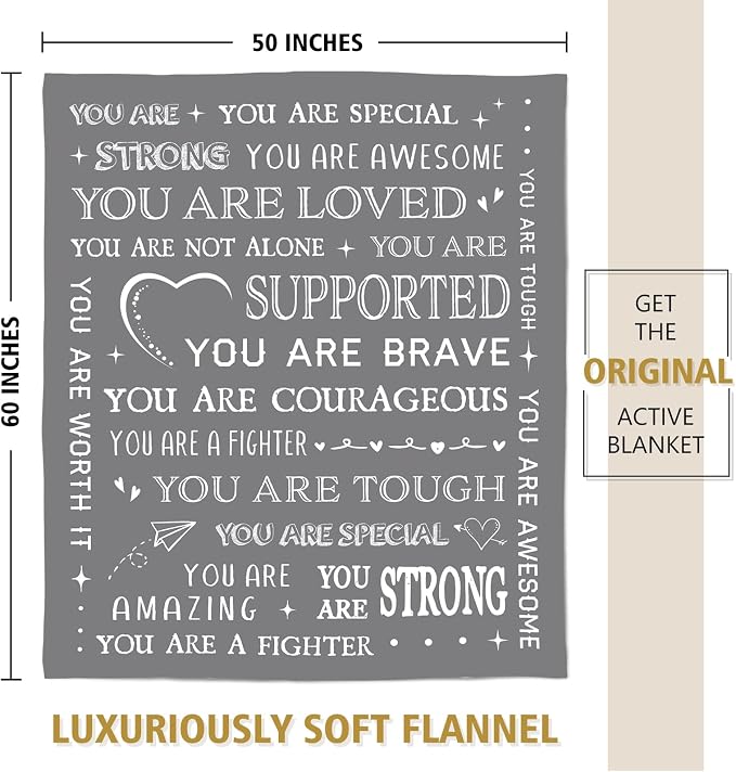 Gifts for Women or Men- Get Well Soon Blanket, Sympathy Gifts | Thinking of You Present, Inspirational Gift for Dad Grandpa Son Brother Friend Coworker, 60'' x 50''