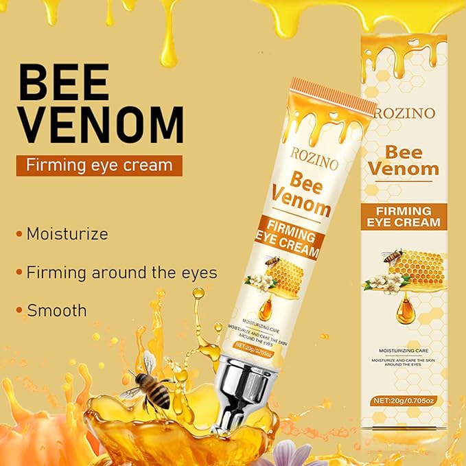 Bee Venom Firming Eye Cream, Anti Aging Under Eye Cream for Reduce Eye Puffiness,Dark Circle, Hydrates & Smooths Fine Lines (Honey)