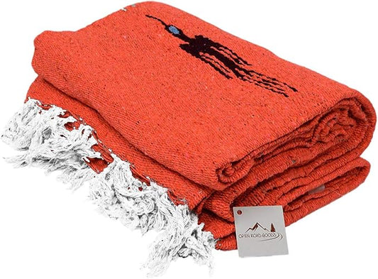 Open Road Goods Mexican Thunderbird Yoga Blanket, Handwoven Throw for Yoga, Meditation, and Home Décor – Versatile Blanket for Beach, Picnic, Camping, or Outdoor Use