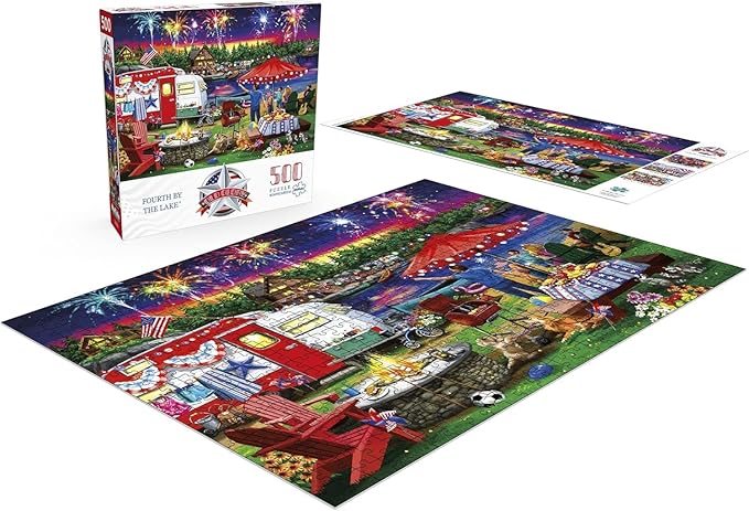Buffalo Games - Nancy Wernersbach - Fourth by the Lake - 500 Piece Jigsaw Puzzle For Adults -Challenging Puzzle Perfect for Game Nights - Finished Size is 21.25 x 15.00