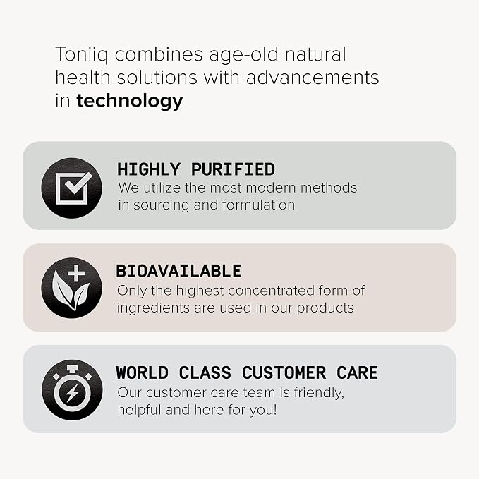 Toniiq Maca Root - Ultra High Potency 20:1 Extract - Black, Red and Yellow Maca Complex - Single Origin, Wildcrafted & Highly Concentrated - Third-Party Lab Tested - 90 Capsules