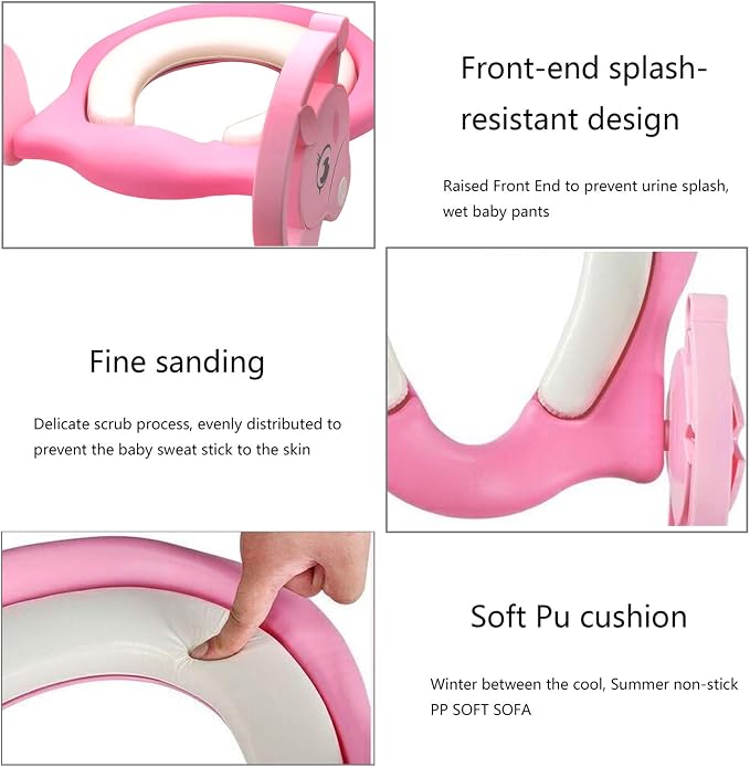 SMT- Giffgaff Potty Training Toilet Ladder Seat With Upgraded Cushion Step Stool Ladder Toilet Chair/Toilet Trainer for Baby Toddler Kids Children In Pink [P/N: ET-BABY001-PINK STEP]