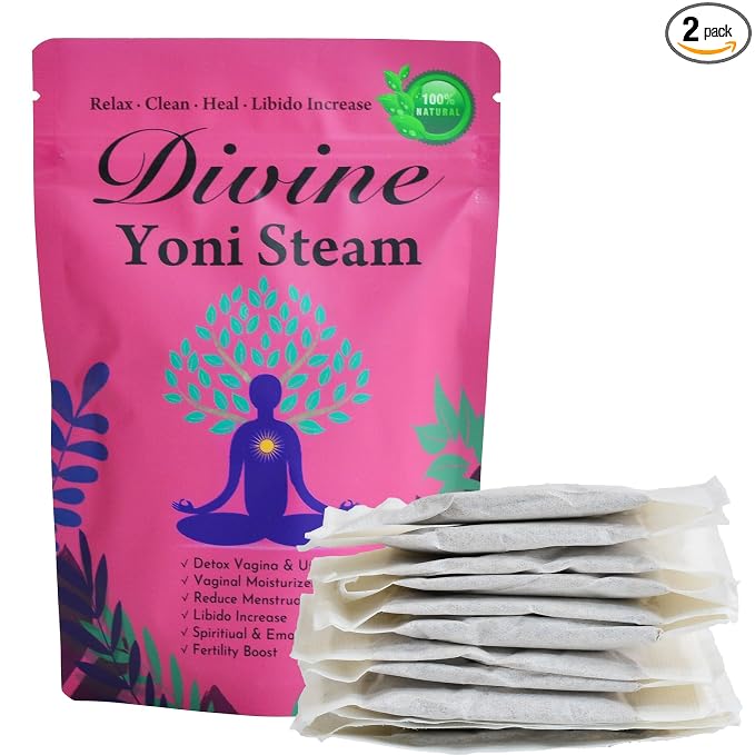 Hiherbs Yoni Steaming Herbs, Pack of 2 for Women Cleansing and Detox at Home, Organic Yoni Steam Herbs for pH Balance 12 Bags