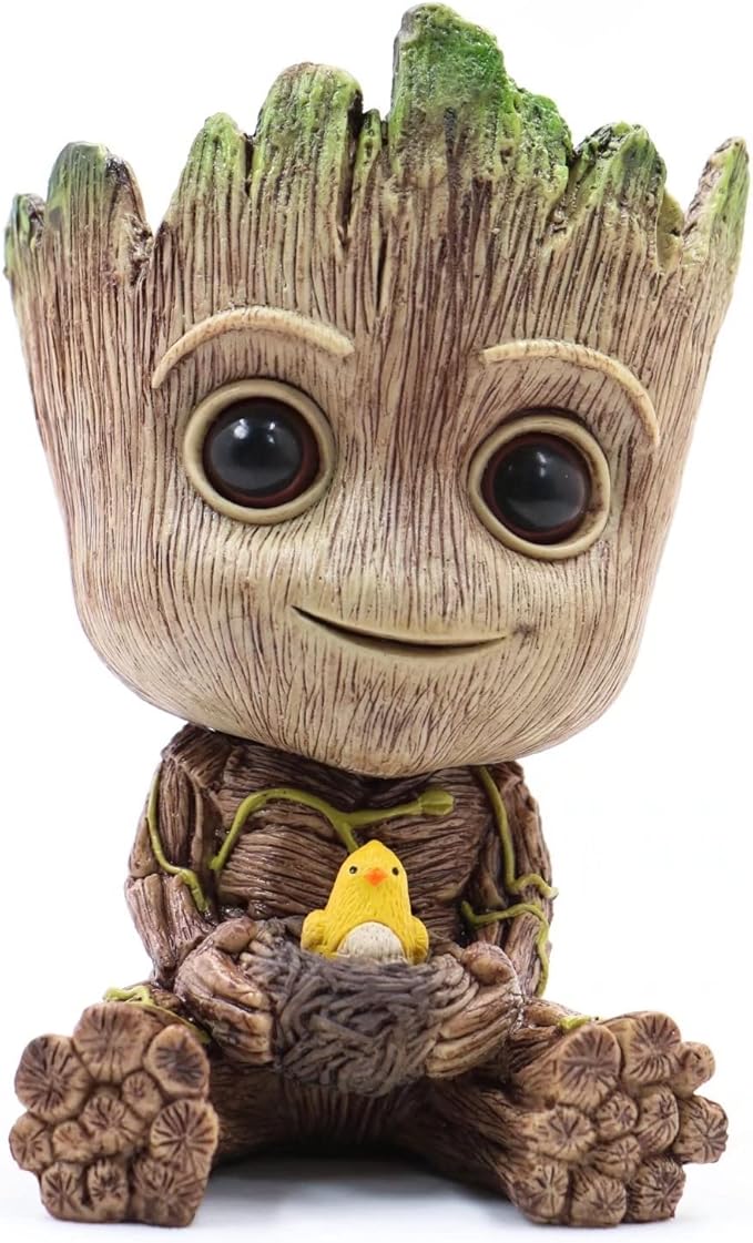 Mini Tree Men Figurine Miniature Model Home Accessories Decompression Artefact Kids (Bird Nest Model)