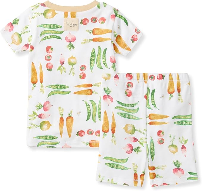 Burt's Bees Baby Unisex Pajamas, Short Sleeve Tee and Shorts 2-Piece PJ Set, 100% Organic Cotton