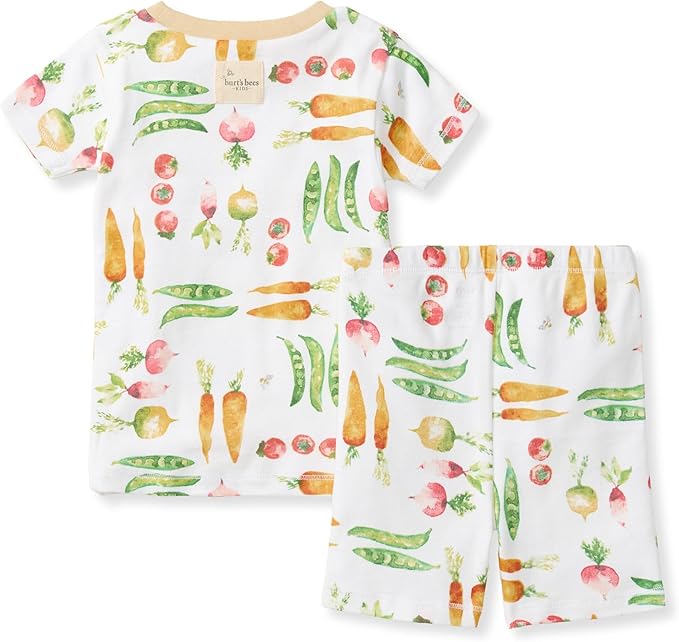 Burt's Bees Baby Unisex Pajamas, Short Sleeve Tee and Shorts 2-Piece PJ Set, 100% Organic Cotton
