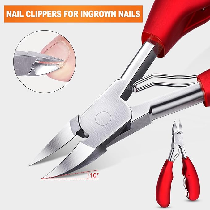 Toenail Clippers for Seniors Thick Toenails, Podiatrist Toenail Clippers, Professional Nail Clippers, Ergonomic Non-Slip Long Handle, Toe Nail Clippers for Men Women Elderly