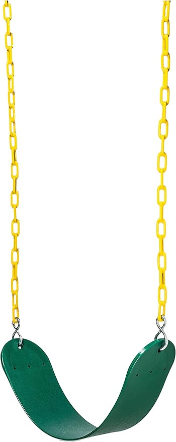 2 Pack Heavy Duty Swing Seats - 66" Chain Plastic Coated - Playground Swing Set Accessories Swing Seat Replacement - Green