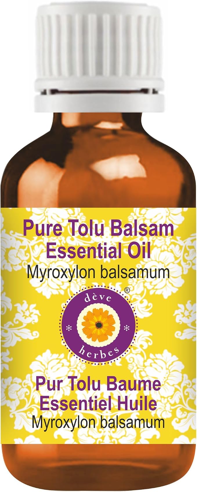 Deve Herbes Pure Tolu Balsam Essential Oil (Myroxylon balsamum) 100% Steam Distilled 15ml (0.50 oz)