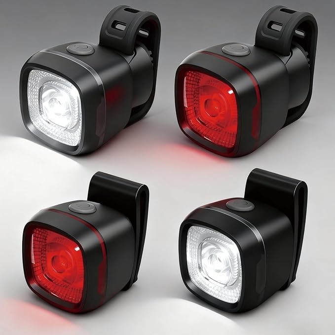 Bicycle Front and Rear Lights,Bike Light, Type-C Rechargeable, Flashing Light，Suitable for Night Riding, Cycling，Accessories for Bicycle，Headlight &Taillight for Girls Kids