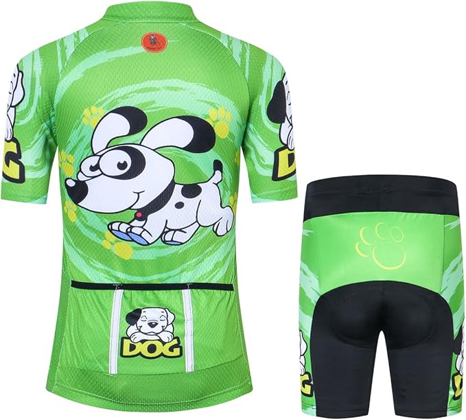 Hotlion Kids Cycling Jersey Set Short Sleeve Boys Mountain Bike Shirt Girls Cartoon Bicycle Tops Childs for Riding Biking