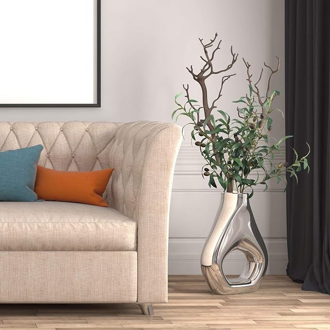 SHACOS 4 PCS 28 inch Artificial Olive Branches for Vases Greenery Olive Stems Faux Tree Branch Twig for Home Wedding Shop Office Garden Decor DIY Floral Crafts