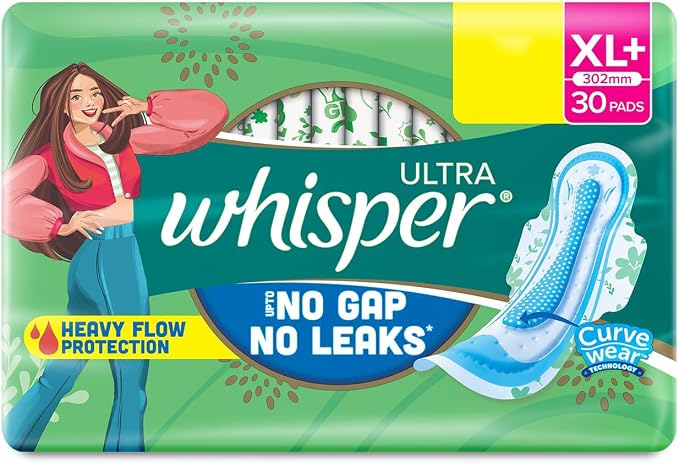 Whisper Ultra Clean Sanitary Pads - 30 Pieces (XL Plus)