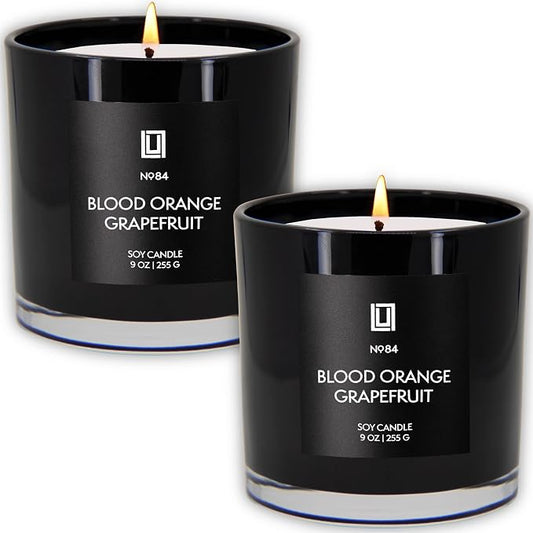 Lulu Candles | Blood Orange & Grapefruit | Luxury Scented Soy Jar Candle | Hand Poured in The USA | Highly Scented & Long Lasting (9 Oz. 2 Pack)