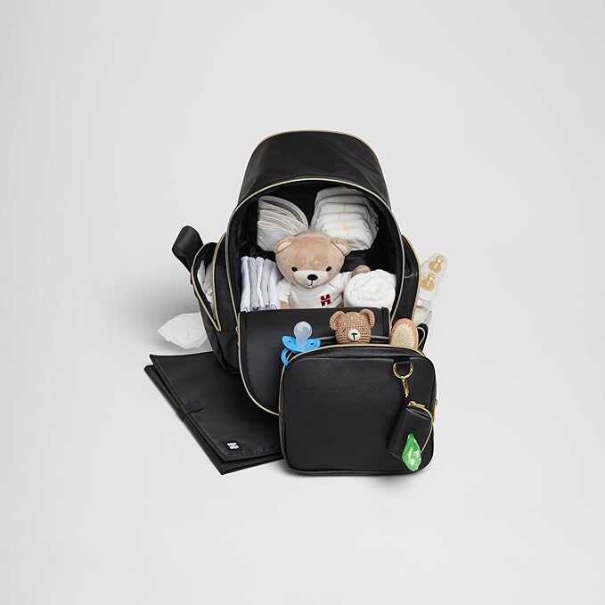 HUGGIES Unisex-adult Signature Hug Pack Diaper Backpack, Black, One Size