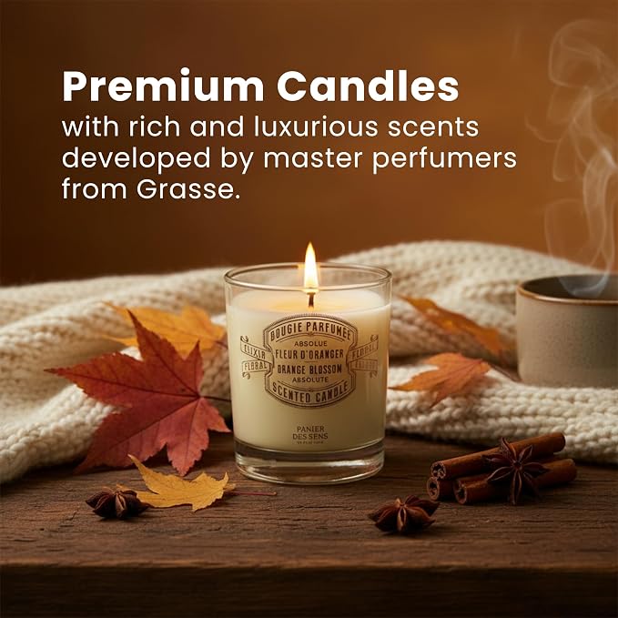 Panier des Sens Rose Geranium Long-Lasting Scented Candle, 6.3 oz | Hand-Poured In Provence | Up To 55 Hours Burn Time | 100% Natural Cotton Wick | Long-Lasting French Home Fragrance