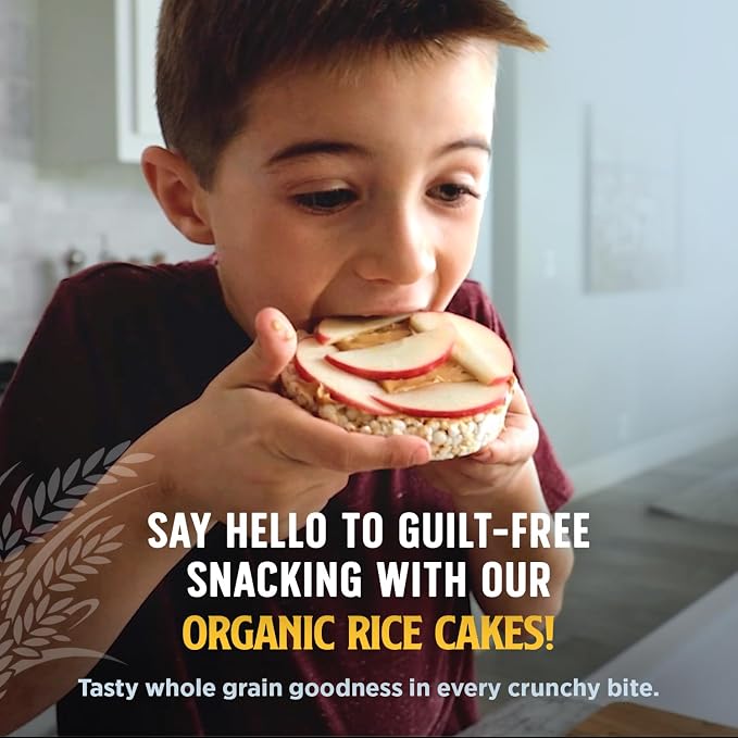 Lundberg Rice Cakes, Organic Wild Rice, Lightly Salted, 6-Pack – Regenerative Organic Certified Rice Cakes, Healthy Snacks, Gluten-Free & Vegan, 8.5 Oz Ea