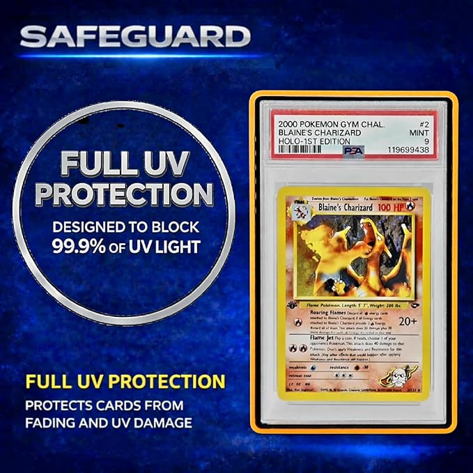 Metal PSA Slab Bumper Case UV Resistant- Safeguard Stackable Magnetic Aluminum Metal Case For Graded Cards (Red/Black)