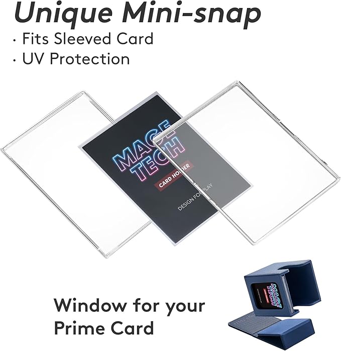 Commander Deck Box Lite - Card Display with Snap Card Holder & Removable Cover, Fits 100+ Single-Sleeved Cards, Ideal for MTG, PTCG, OPCG, SWU & More (Blue)