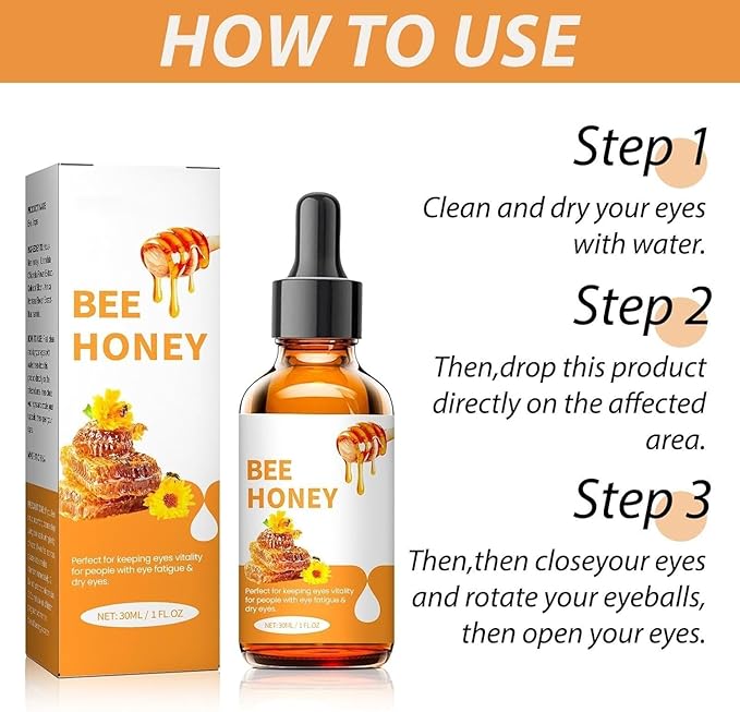 Honey Eye Care, Natural Hydration & Nourishing Formula with Bee Honey (2pcs)