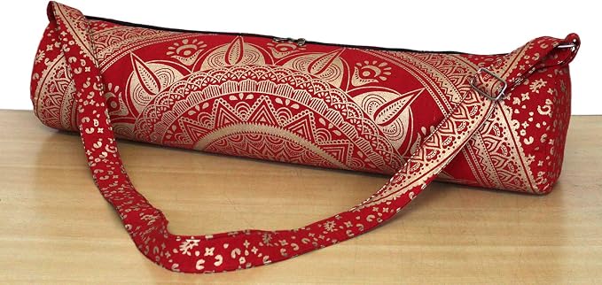 ICC Black Gold Mandala Full-Zip Exercise Yoga Mat Carry Bag Gym Beach Pilates Carrier Bags Hippie Mandala Indian Cotton Bag