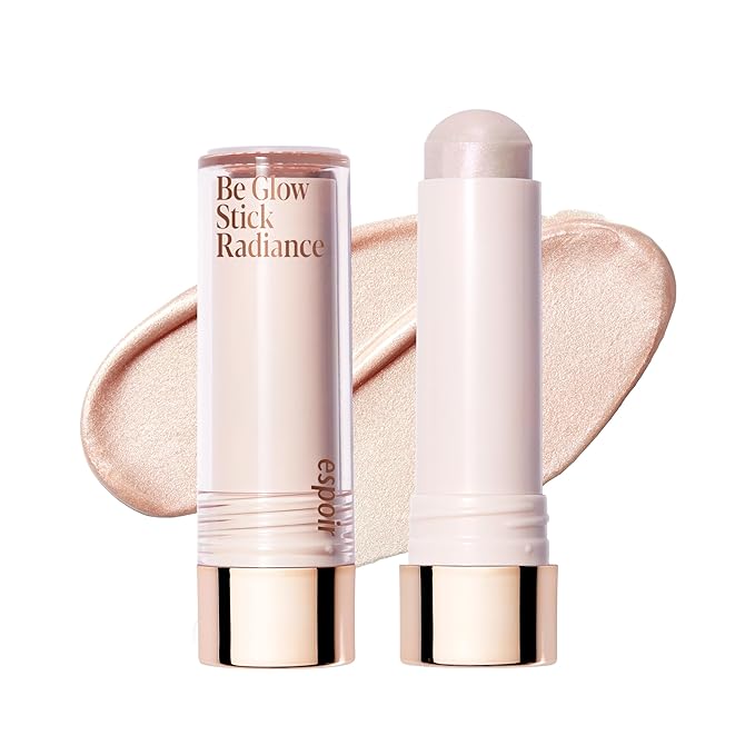 Espoir Be Glow Shading Stick Highlighter #1 Sunshine│Creamy Solid Texture & Smooth Gliding on Face with Hyaluronic Peptide, Natural Contour Color for Daily Radiant Makeup, Subtle Shimmering