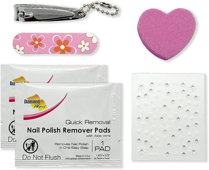 Bonks GoGo Kit - Nail Care Kit for Women and Teens - Portable Manicure Set with Mini Nail Files, Nail Clippers, Buffer, and Remover - Compact & Stylish Travel Essential