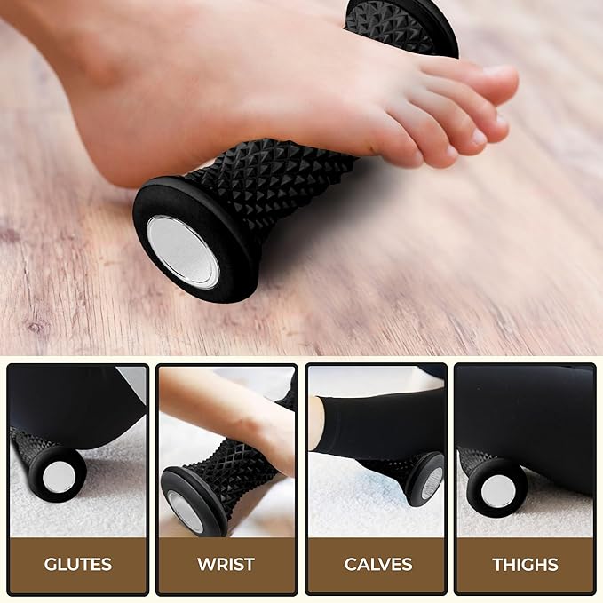 Foot Massager Roller - Portable | Arch & Plantar Fasciitis Relief Tool - Deep Tissue Muscle Massage Roller for Feet,Carf, Heel Pain