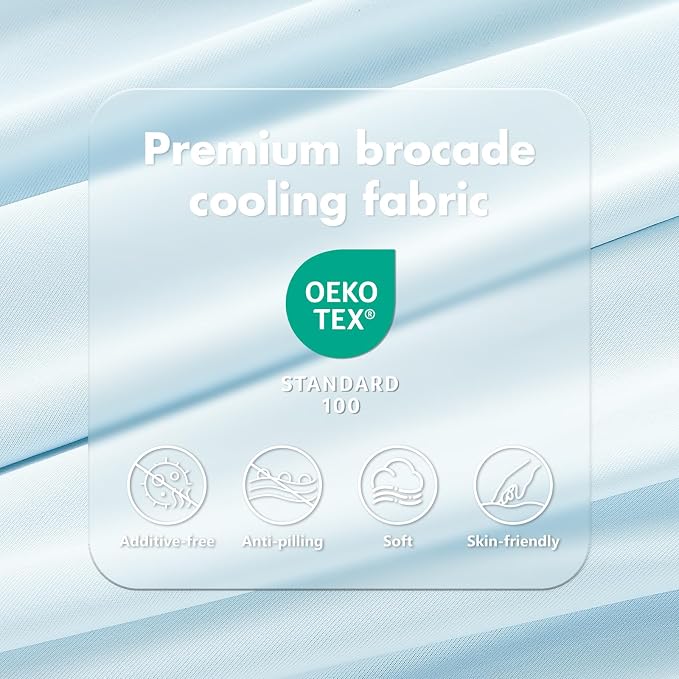 Cooling Blanket Queen - Arc-Chill Q-Max >0.5 Cool Summer Blanket for Hot Sleepers - Double Design Lightweight Blanket Absorbs Heat to Keep Cool on Warm Nights(90"x90") Blue