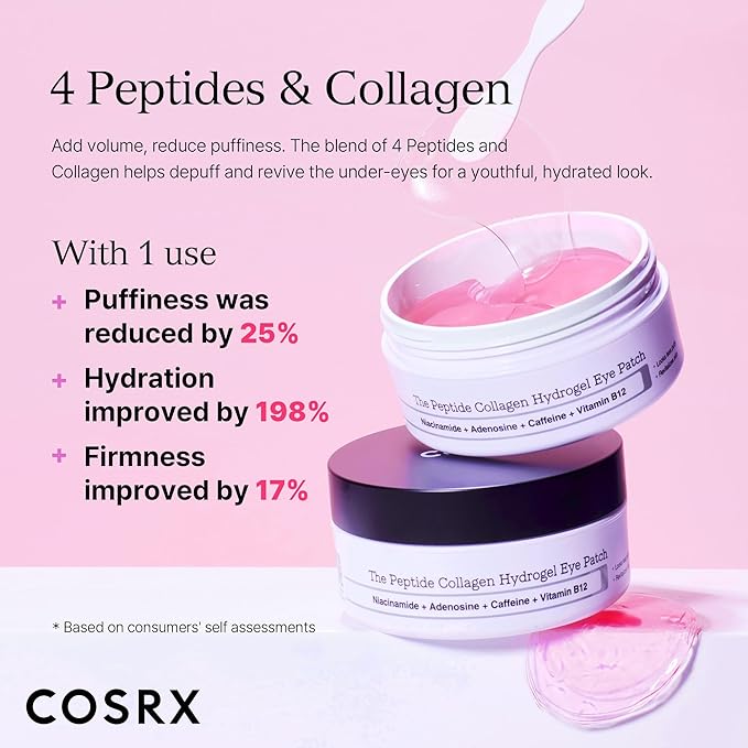 COSRX Snail Mucin Sheet Mask 10 EA + Peptide Collagen Hydrogel Eye Patch, Korean Skin Care