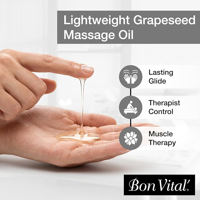 Bon Vital' Rice Bran Oil, 100% Pure and Cold Pressed Carrier Oils for Diffusers, Professional Massage Oil, Best Beauty Secret for Soft & Smooth Skin, Moisturizer, 1 Gallon Bottle
