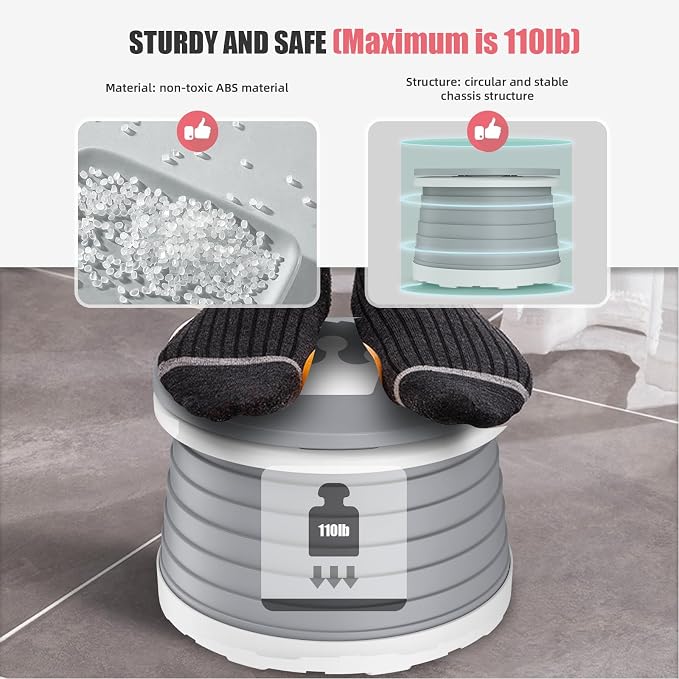 Portable Potty for Toddler Travel Foldable Potty Seat for Toddler Training Toilet for Kids Boys Girls Car On The Go Potty Travel Toilet Chair for Camping Park Indoor/Outdoor (Grey)
