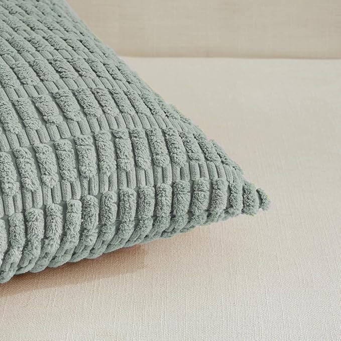 Fancy Homi 4 Packs Decorative Throw Pillow Covers for Living Room Couch Bed, Modern Farmhouse Boho Home Décor Accent Cushion Case, 20" x 12", Grey Blue